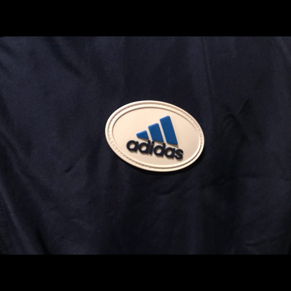 Vintage Adidas Windbreaker Mens XL Blue & White - Picture 2 of 8